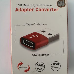 USB-A Male to Type-C Female Adapter 2.4A